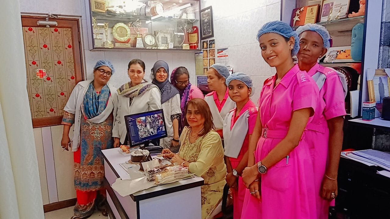 Dr. Fehmida Shaikh with Nursing Care Team